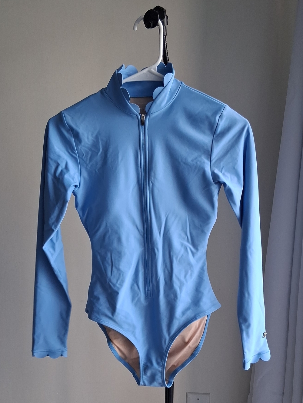 Blue Long Sleeve Kids One-Piece Swimsuit